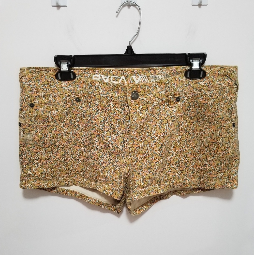 RVCA VA Balance of Opposites orange floral shorts
